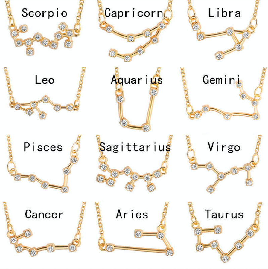 18K Gold Plated Constellation Zodiac Necklaces