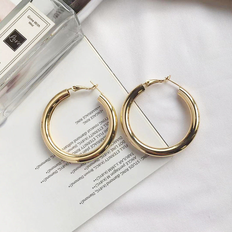 18k Gold Plated Tube Hoops
