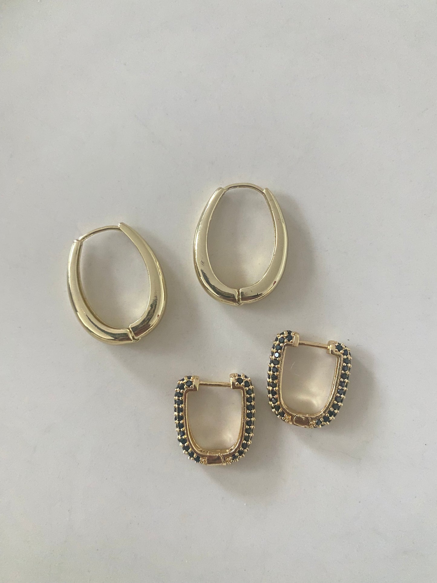 18k Gold Plated Oval Hoops