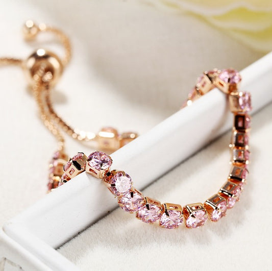 Rose Pink Classic Tennis Bracelet