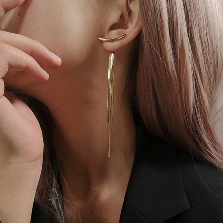 Gold Herringbone Waterfall Earrings