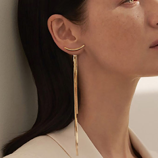 Gold Herringbone Waterfall Earrings